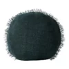 Aura Home Vintage Linen Fringe 55cm Round Cushion In Storm