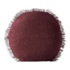 Aura Home Vintage Linen Fringe 55cm Round Cushion In Syrah