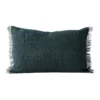 Aura Home Vintage Linen Fringe Rectangle Cushion in Storm