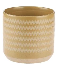 Linen House Dawn Planter Pot 20cm In Mustard