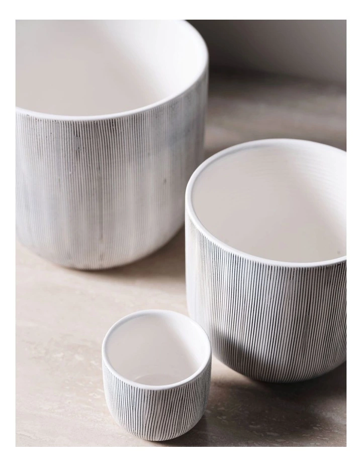 Linen House TaupIn Planter Pot 19cm In White 3 Linen House TaupIn Planter Pot 19cm In White - Image 3