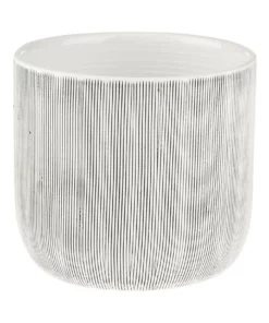 Linen House TaupIn Planter Pot 16.5cm In White
