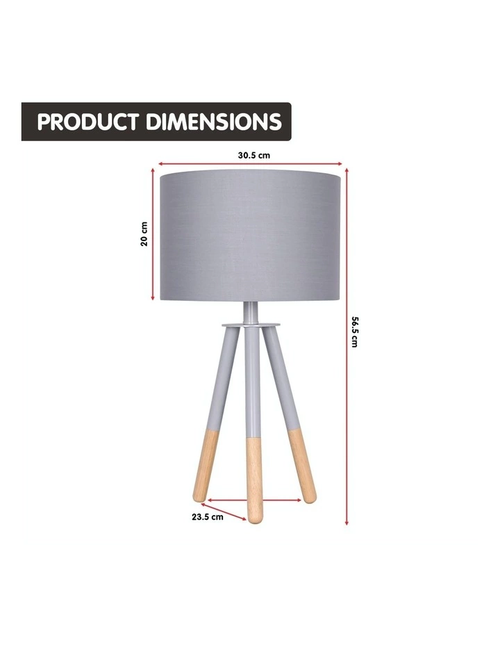 Sarantino Nordic Minimalist Tripod Desk Lamp Metal and Wood 2 Sarantino Nordic Minimalist Tripod Desk Lamp Metal and Wood - Image 2