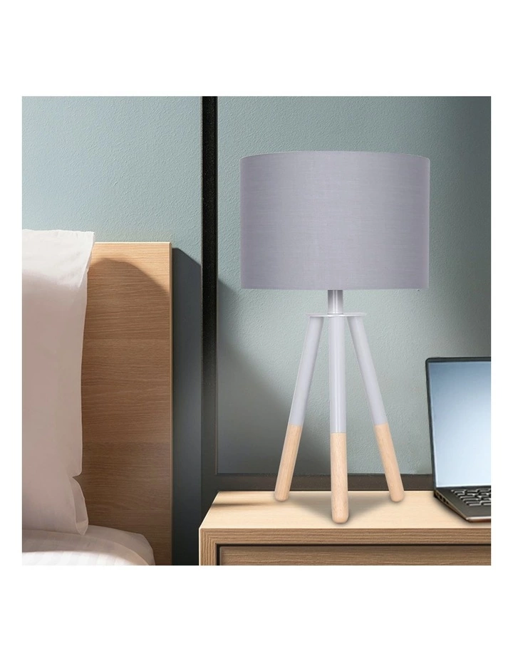 Sarantino Nordic Minimalist Tripod Desk Lamp Metal and Wood 6 Sarantino Nordic Minimalist Tripod Desk Lamp Metal and Wood - Image 6