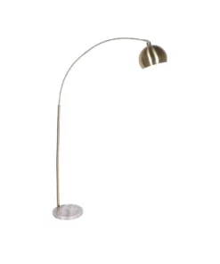 Sarantino Adjustable Height Arc Floor Lamp Antique Brass