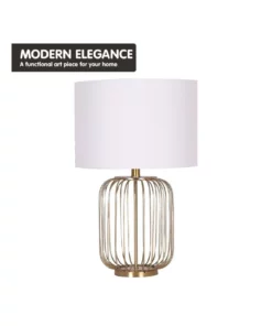 Sarantino Table Lamp Rose Gold Finish with White Linen Shade -Home Decor Shop 869502430 3 720x928