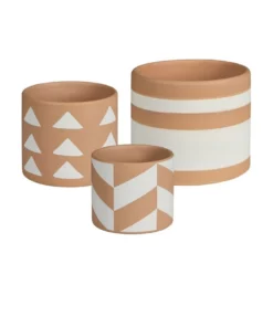 Cooper & Co. Set of 3 Nested Idaho Terracotta Pots White