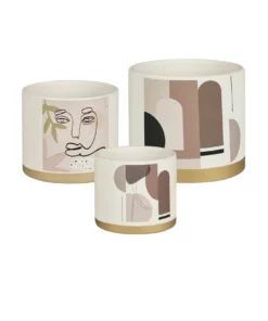 Cooper & Co. Set of 3 Nested Louvre Terracotta Pots