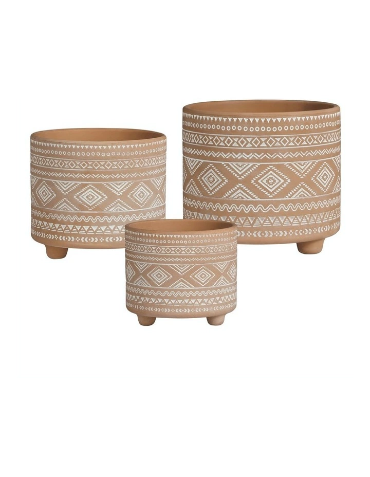 Cooper & Co. Set of 3 Nesting Terracotta Folk Pots 1 Cooper & Co. Set of 3 Nesting Terracotta Folk Pots