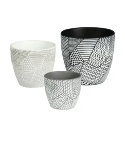 Cooper & Co. Set of 3 Nested Vine Terracotta Pots