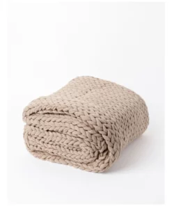 Vue Chunky Knit Throw in Beige