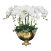 Vicky Yao Exclusive Design Luxury Artificial Orchid Flower Arrangement In Large Triangle Ball Vase