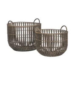 Cooper & Co Linear Baskets Set Of 2 Grey