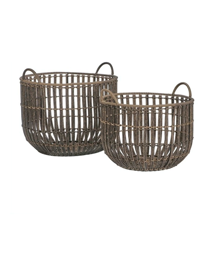 Cooper & Co Linear Baskets Set Of 2 Grey 1 Cooper & Co Linear Baskets Set Of 2 Grey