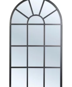 Cooper & Co Abbey Arch Iron Indoor Outdoor Mirror Black