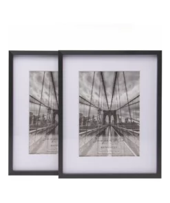 Cooper & Co 8X10" Matt To 5X7" Premium Metallicus Metal Photo Frames Set Of 2 Black