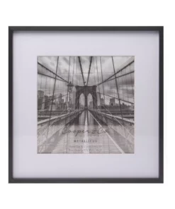 Cooper & Co 12x12" Matt To 8x8" Premium Metallicus Metal Photo Frames Black