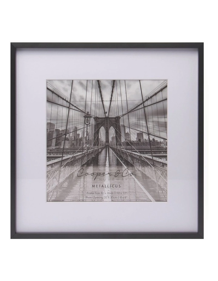 Cooper & Co 12x12" Matt To 8x8" Premium Metallicus Metal Photo Frames Black 1 Cooper & Co 12x12" Matt To 8x8" Premium Metallicus Metal Photo Frames Black