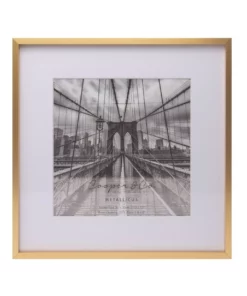 Cooper & Co 12x12" Matt To 8x8" Premium Metallicus Metal Photo Frames Gold