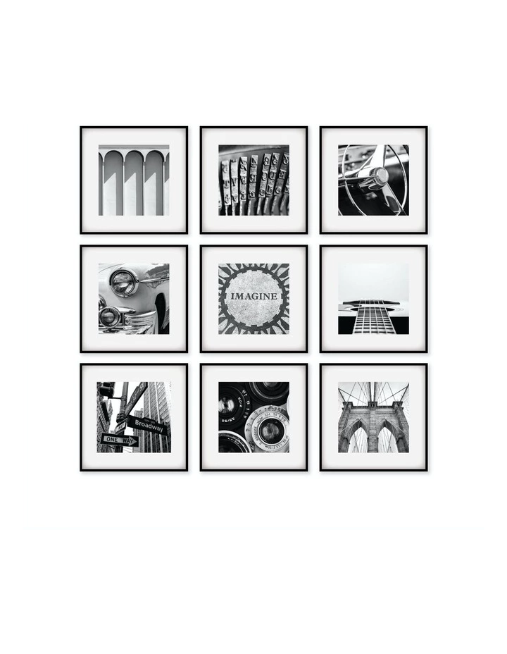 Cooper & Co Square Frame Pack Of 9 Black 1 Cooper & Co Square Frame Pack Of 9 Black