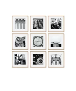 Cooper & Co Square Frame Oak Pack Of 9