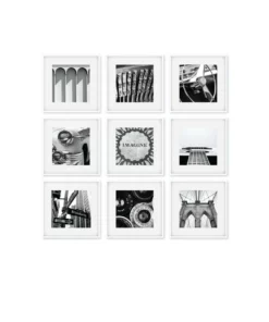 Cooper & Co Square Frame Pack Of 9 White