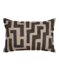 Madras Link Kent Embroidery Cushion Charcoal 40x60cm