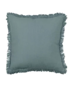 Madras Link Fringe Cushion 55cm Blue