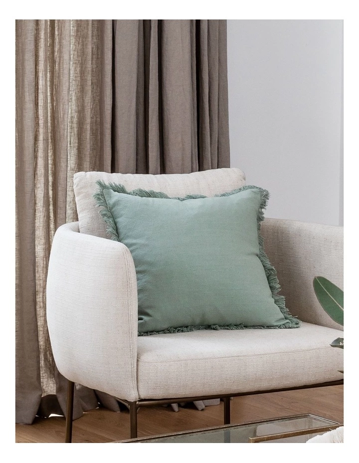 Madras Link Fringe Cushion 55cm Sage 2 Madras Link Fringe Cushion 55cm Sage - Image 2