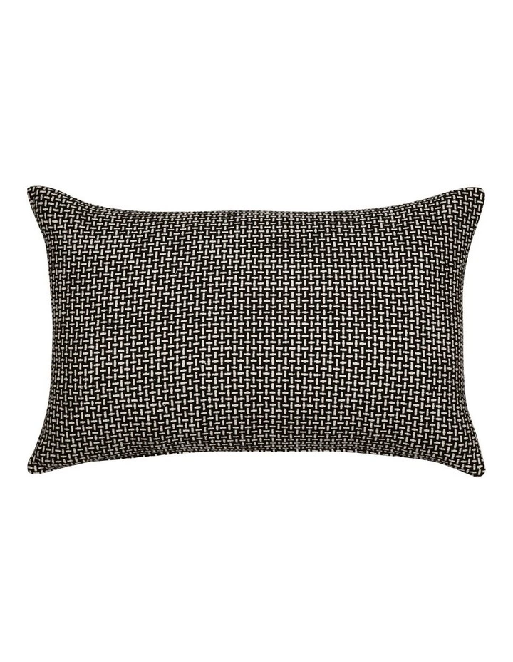 Madras Link Malala Natural Raw Silk Cushion in Black/Natural 1 Madras Link Malala Natural Raw Silk Cushion in Black/Natural
