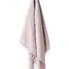 Aura Home Vintage Linen Fringe Throw in Dusk