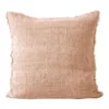 Aura Home Vintage Linen Fringe Cushion in Pink Clay