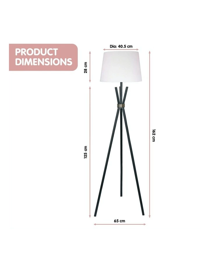Sarantino Tripod Floor Lamp Black 2 Sarantino Tripod Floor Lamp Black - Image 2
