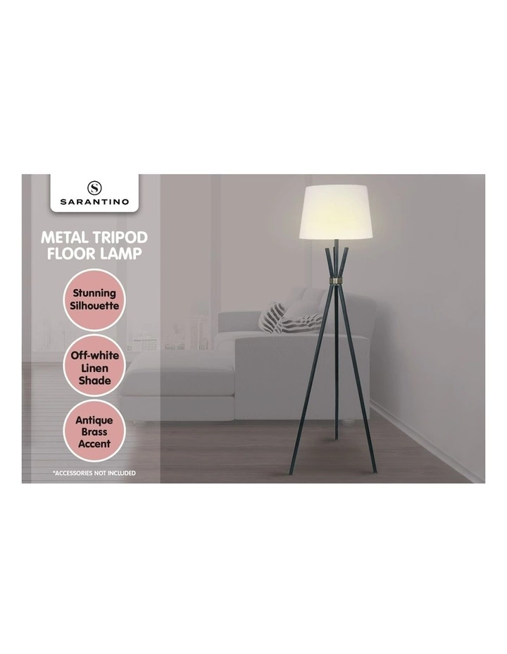 Sarantino Tripod Floor Lamp Black 7 Sarantino Tripod Floor Lamp Black - Image 7