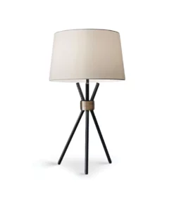 Sarantino Metal Tripod Table Lamp With Antique Brass Accent