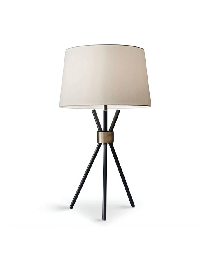 Sarantino Metal Tripod Table Lamp With Antique Brass Accent 1 Sarantino Metal Tripod Table Lamp With Antique Brass Accent