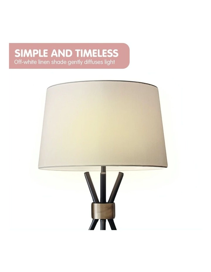 Sarantino Metal Tripod Table Lamp With Antique Brass Accent 4 Sarantino Metal Tripod Table Lamp With Antique Brass Accent - Image 4