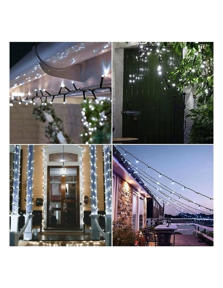 Milano Décor Solar Powered Outdoor Fairy Lights White 200 Lights 10003388 7 Milano Décor Solar Powered Outdoor Fairy Lights White 200 Lights 10003388 - Image 7