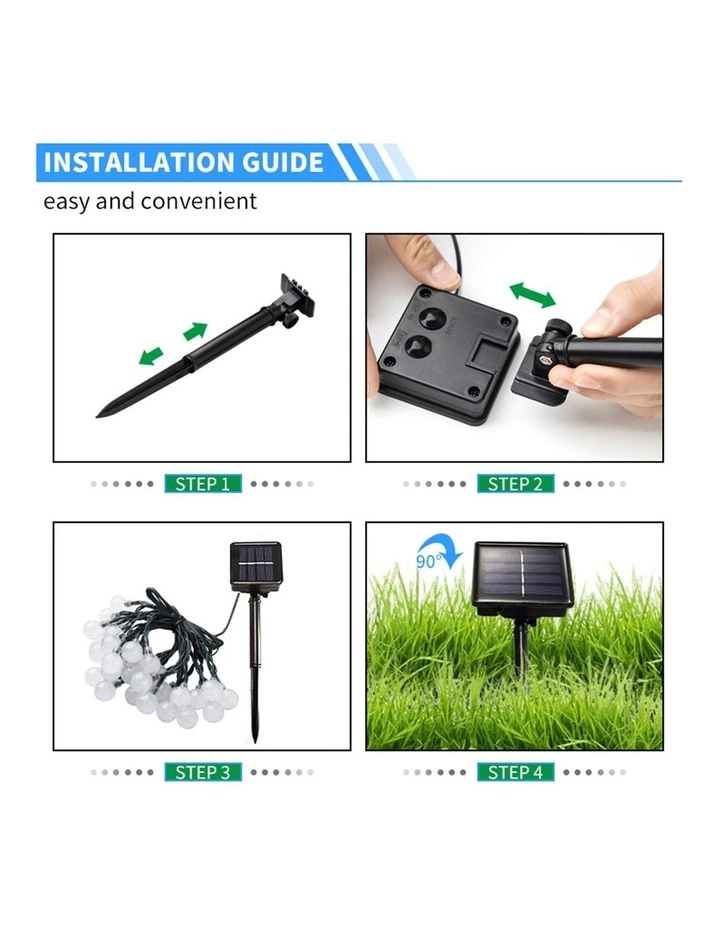 Milano Décor Solar Powered Outdoor Festoon Lights White 30 Lights 10003387 6 Milano Décor Solar Powered Outdoor Festoon Lights White 30 Lights 10003387 - Image 6