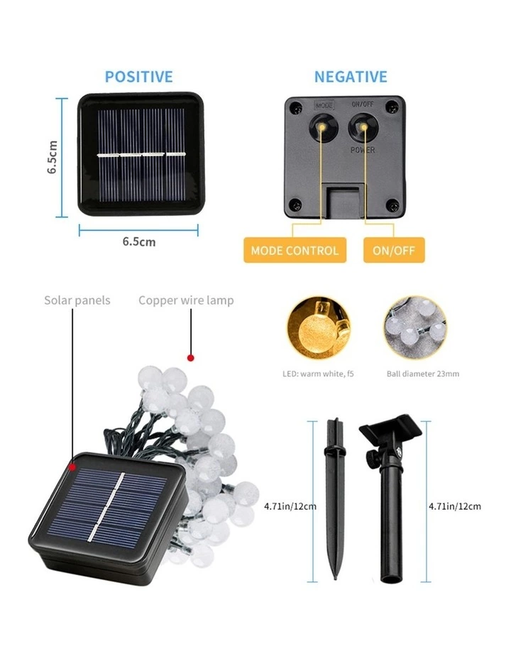 Milano Décor Solar Powered Outdoor Festoon Lights White 30 Lights 10003387 7 Milano Décor Solar Powered Outdoor Festoon Lights White 30 Lights 10003387 - Image 7