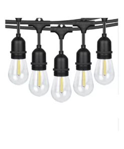 Milano Décor Edison Globe Solar Powered Lamp String Lights White 20 Lights