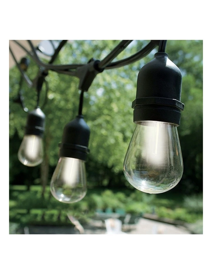Milano Décor Edison Globe Solar Powered Lamp String Lights White 20 Lights 2 Milano Décor Edison Globe Solar Powered Lamp String Lights White 20 Lights - Image 2