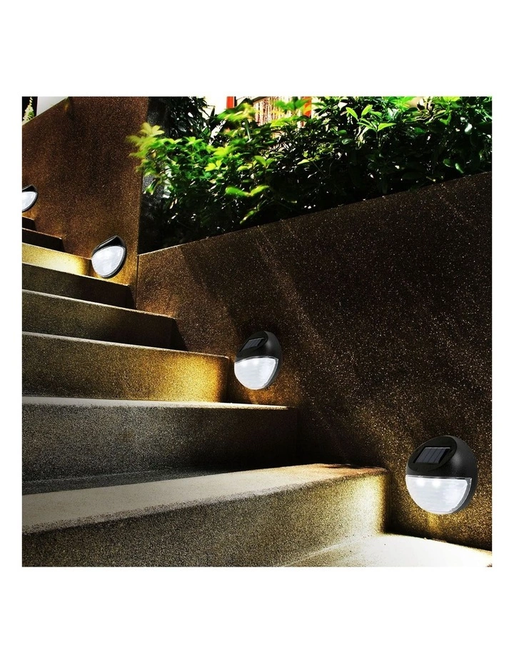 Milano Décor Utmark 8 Pack Round Solar LED Solar Fence Lights Black 2 Milano Décor Utmark 8 Pack Round Solar LED Solar Fence Lights Black - Image 2