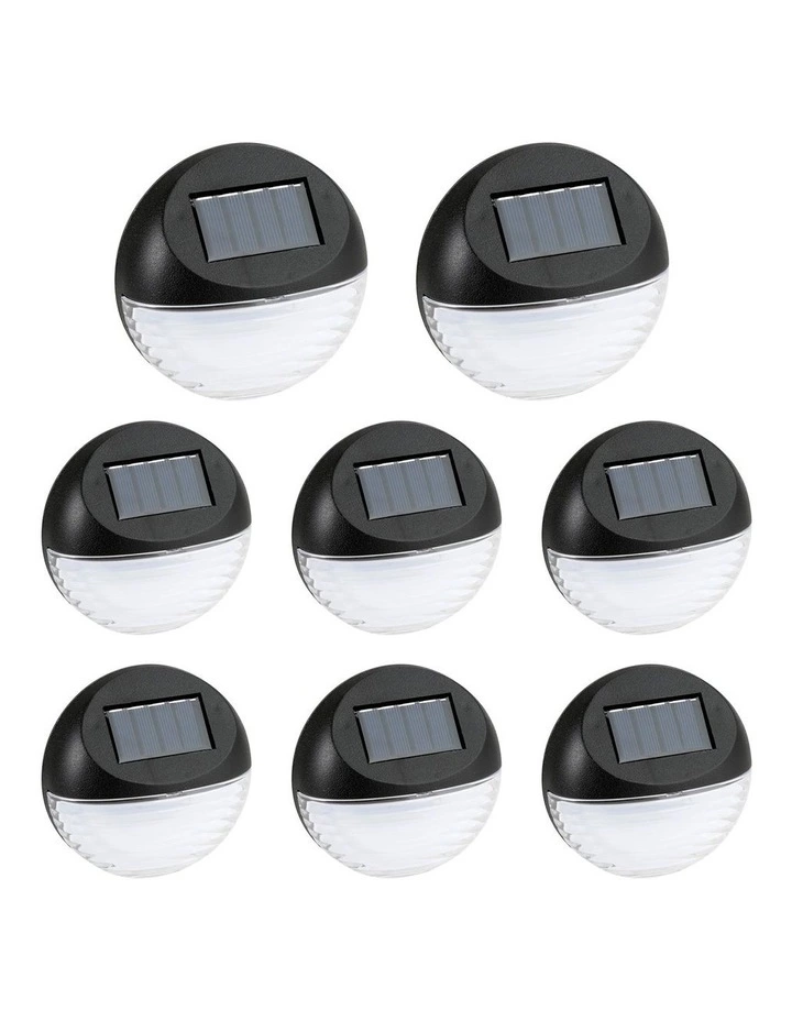Milano Décor Utmark 8 Pack Round Solar LED Solar Fence Lights Black 4 Milano Décor Utmark 8 Pack Round Solar LED Solar Fence Lights Black - Image 4