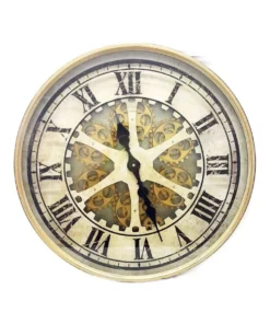 La Florentina Ragnar Moving Cogs Wall Clock 60cm Gold