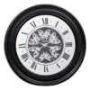 La Florentina Miro' French Mirrored Moving Cogs Wall Clock 80cm Black