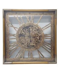 La Florentina Roma Moving Cogs Clock 80cm Gold