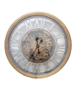 La Florentina Venetian Classic Moving Cogs Wall Clock 72cm Gold