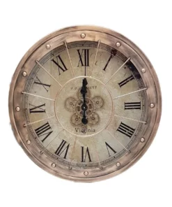 La Florentina Basset Moving Cogs Wall Clock 80cm Copper