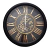 La Florentina William Moving Cogs Wall Clock 52cm Black